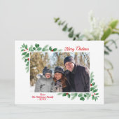 冬の紅葉メリークリスマスフォト カード (スタンド正面)