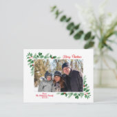 冬の紅葉メリークリスマスフォト ポストカード (スタンド正面)