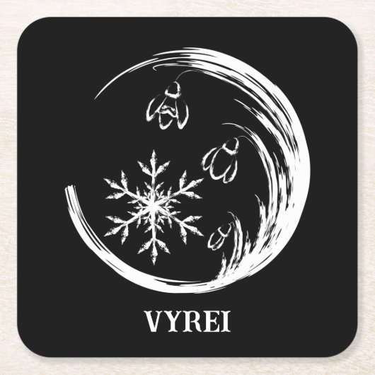 冬の紋章 スクエアペーパーコースター (正面)