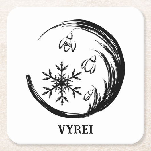 冬の紋章 スクエアペーパーコースター (正面)