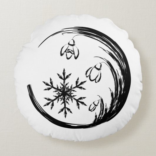 冬の紋章 ラウンドクッション (正面)
