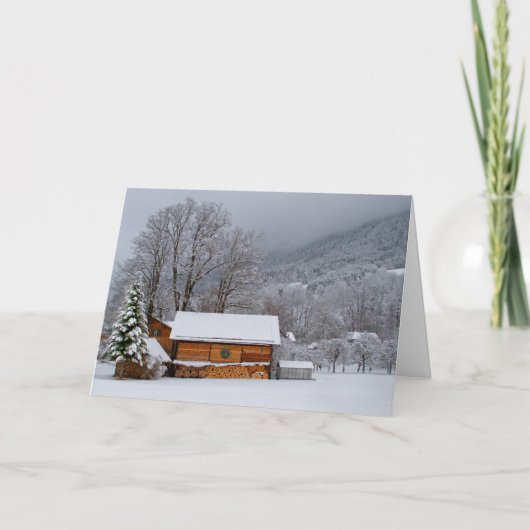 冬の納屋の休日カード シーズンカード (正面)