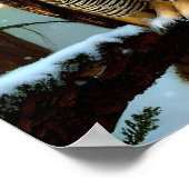 冬の素晴らしデジタルアートで角のフクロウ ポスター (角)