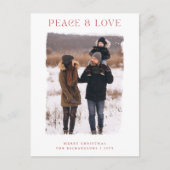 冬の素朴あいさつ家族の写真クリスマス ポストカード (正面)