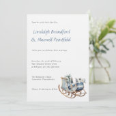 冬の素朴そり水の色結婚の 招待状 (スタンド正面)