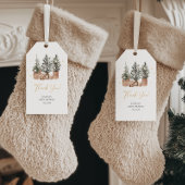 冬の素朴なクリスマスツリー サンクス フェイバータグ ギフトタグ