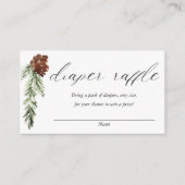 冬の素朴なグリーン ベビーシャワー おむつくじ エンクロージャーカード (正面)