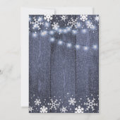 冬の素朴なストリングライト雪のブライダルシャワー 招待状 (裏面)
