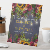 冬の素朴なフローラ結婚のカップルの名前は歓迎 台座サイン (インサイチュ)