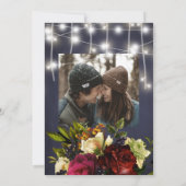 冬の素朴なライト海軍ブルゴーニュ結婚ー写真 セーブザデート (裏面)