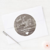 冬の素朴な木の心ありがとう結婚式 ラウンドシール (封筒)