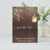 冬の素朴な松のクリスマスを保存する セーブザデート (スタンド正面)