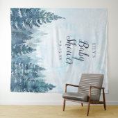 冬の素朴な松の森のベビーシャワー写真小道具 タペストリー (インサイチュ(横))