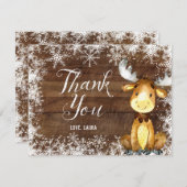 冬の素朴な森林サンキューカード サンキューカード (正面/裏面)