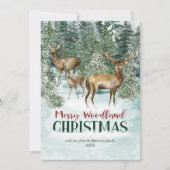 冬の素朴ウッドランドのクリスマス3写真 シーズンカード (正面)