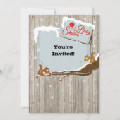 冬の素朴ウッドランドリスの赤ちゃんシャワー 招待状 (裏面)