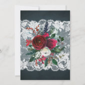 冬の素朴エレガントなフローラシックブライダルシャワー 招待状 (裏面)