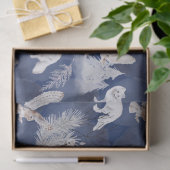 冬の素朴キツネ&フクロウのクリスマスプレゼント 薄葉紙 (ギフト)