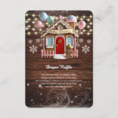 冬の素朴ギンガーブレッドハウスベビーシャワー エンクロージャーカード (正面)