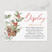 冬の素朴クリスマスの葉はシャワーを表示 エンクロージャーカード (正面)