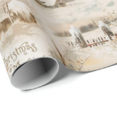 冬の素朴クリスマスの農家連 ラッピングペーパー (ロールコーナー)