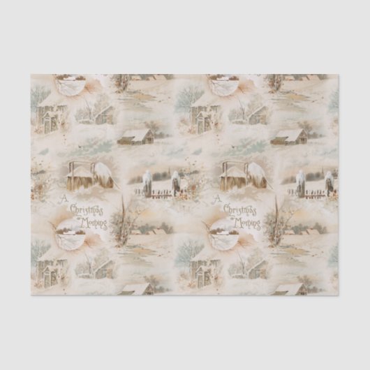 冬の素朴クリスマスの農家連 薄葉紙 (正面)