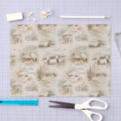 冬の素朴クリスマスの農家連 薄葉紙 (クラフト)