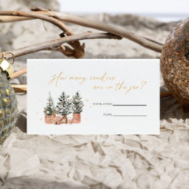 冬の素朴クリスマスはキャンディーの数を推測 エンクロージャーカード