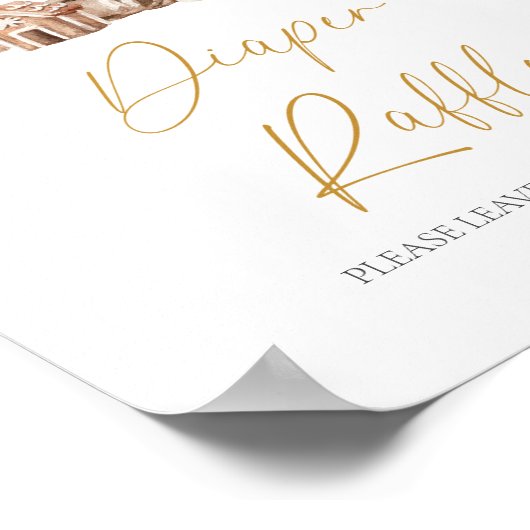 冬の素朴クリスマスツリーズおむつラッフル ポスター (角)