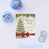 冬の素朴クリスマスツリー招待状プログラムメニュー チラシ (シングル)
