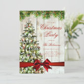 冬の素朴クリスマスツリー招待状プログラムメニュー 招待状 (スタンド正面)