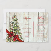 冬の素朴クリスマスツリー招待状プログラムメニュー 招待状 (裏面)