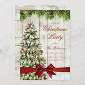 冬の素朴クリスマスツリー招待状プログラムメニュー 招待状 (正面/裏面)