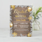 冬の素朴クリスマスブライダルシャワーの招待 招待状 (スタンド正面)