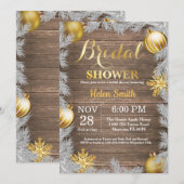 冬の素朴クリスマスブライダルシャワーの招待 招待状 (正面/裏面)