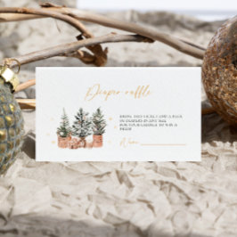 冬の素朴クリスマス赤ちゃんシャワーおむつラッフル エンクロージャーカード