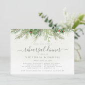 冬の素朴グリーンリーベリーリハーサルディナー 招待状 (スタンド正面)