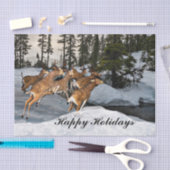 冬の素朴ハッピーホリデーズ 薄葉紙 (クラフト)