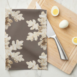 冬の素朴バーチウッド雪の薄茶色の白 キッチンタオル