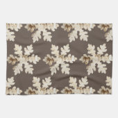 冬の素朴バーチウッド雪の薄茶色の白 キッチンタオル (横)