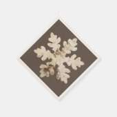 冬の素朴バーチウッド雪の薄茶色の白 スタンダードカクテルナプキン (角)