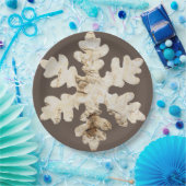 冬の素朴バーチウッド雪の薄茶色の白 ペーパープレート (パーティー)