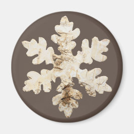 冬の素朴バーチウッド雪の薄茶色の白 マグネット