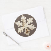 冬の素朴バーチウッド雪の薄茶色の白 ラウンドシール (封筒)