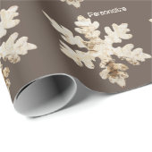 冬の素朴バーチウッド雪の薄茶色の白 ラッピングペーパー (ロールコーナー)