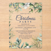 冬の素朴フローラクリスマスパーティー アクリル招待状 (正面)