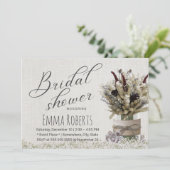 冬の素朴フローラジャールリネンブライダルシャワー 招待状 (スタンド正面)