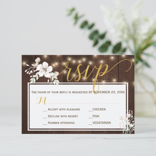 冬の素朴フローラバーンウッドミールのオプション 出欠カード (スタンド正面)