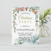 冬の素朴フローラフォレストのクリスマスパーティー 招待状 (スタンド正面)