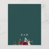 冬の素朴フローラ予算結婚式招待状 (裏面)